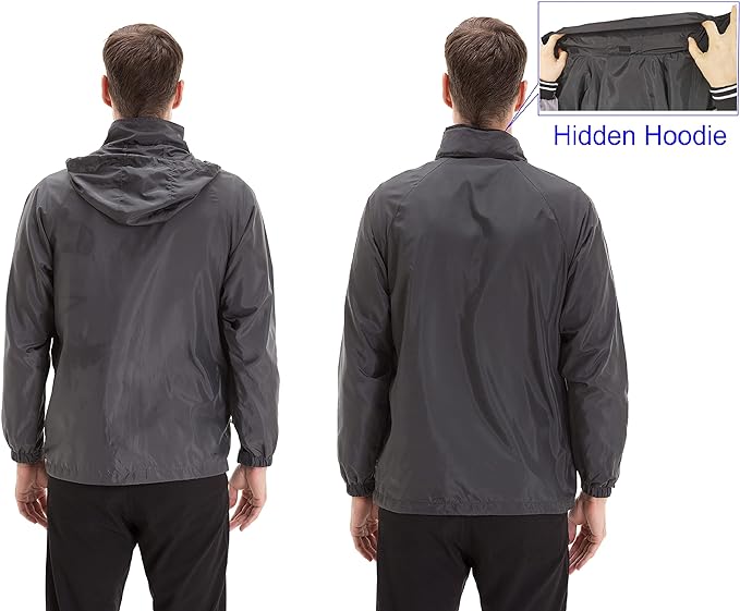 TRAILSIDE SUPPLY CO. Mens Windbreaker Jackets Lightweight Packable Jacket,Windproof and Dustproof