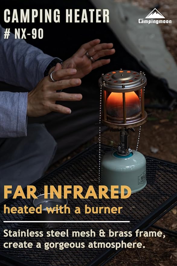 CAMPINGMOON Far Infrared Heater Fire Mesh Camping Stove Stove Attachment SUNNY NIGHT NX-90