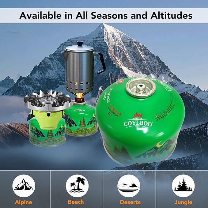 Isobutane Fuel Canister, Camping Stove Fuel, Butane Camping Propane Mixture Blend Camping Fuel Gas (3 Pack)