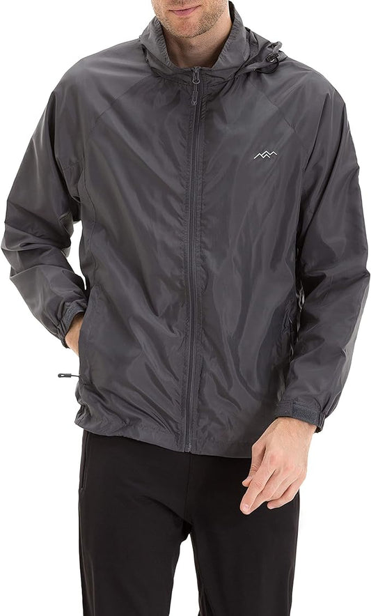 TRAILSIDE SUPPLY CO. Mens Windbreaker Jackets Lightweight Packable Jacket,Windproof and Dustproof