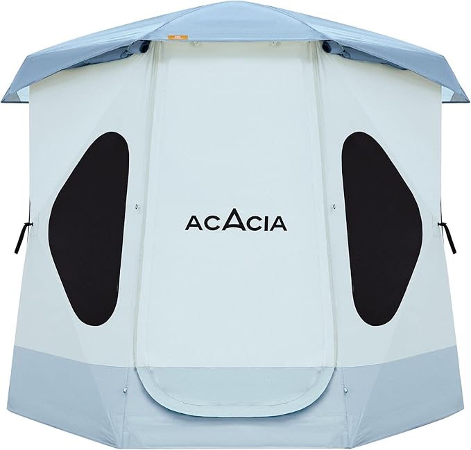 ACACIA Camping Tent, Pop Up Camping Tent with 8 Windows and Footprint, Waterproof Windproof Easy Setup Hub Tent for Family Camping, Hiking and Glamping