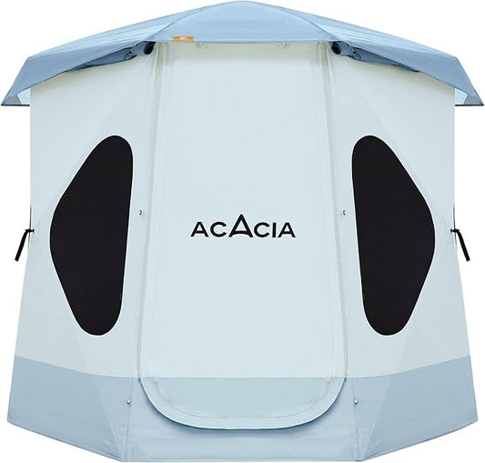 ACACIA Camping Tent, Pop Up Camping Tent with 8 Windows and Footprint, Waterproof Windproof Easy Setup Hub Tent for Family Camping, Hiking and Glamping