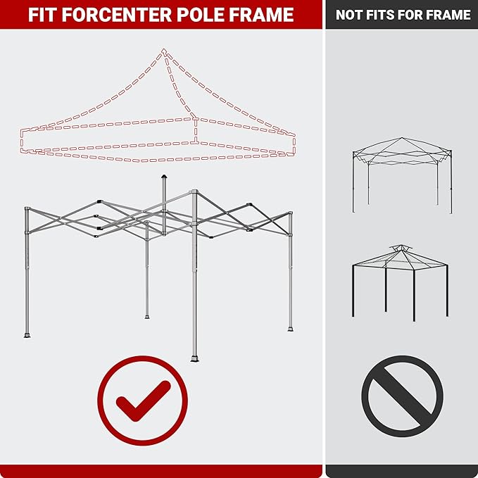 10x10 Canopy Replacement Top for Pop Up Canopy Tent - 4 Drainage Holes，10x10ft Canopy top Suitable for Most of The Standard Canopy(top only, White)
