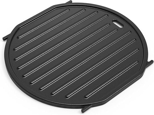 Onlyfire Gourmet BBQ System Sear Griddle Replacement, Reversible Cast Iron Griddle for 22" Weber Kettle Grills Weber Spirit II &Genesis II GS4 System