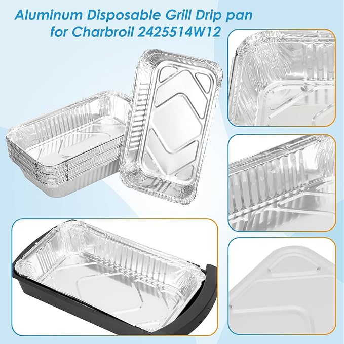 20 Packs Drip Pans for Charbroil The Big Easy Turkey Fryer 2425514W12, Disposable Grease Tray Liners for Char Broil Big Easy Turkey Fryer, Parts for Charbroil The Big Easy Accessories