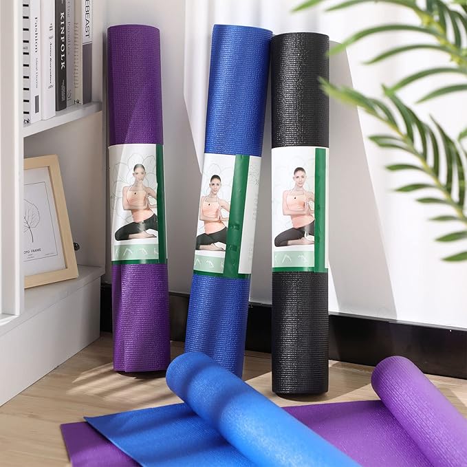 Amylove 12 Pieces Yoga Mats Bulk 68x24x0.12 Inch Exercise Non Slip Fitness Workout Mats for Women Men Home Workout Gym Yoga