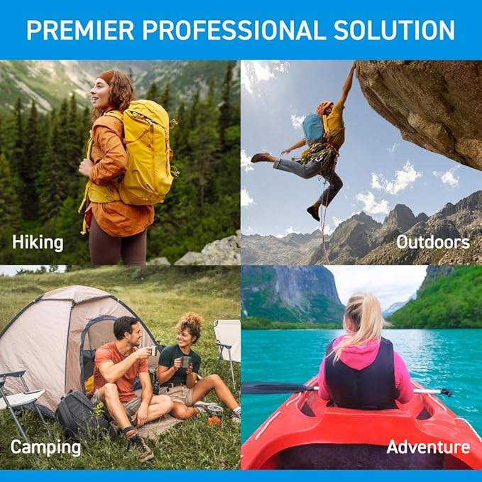 Adventure 5.0 First Aid Kit, Water Repellant Shell – First Aid Kit for Camping, Hiking, Outdoor Sports, Adventure, Travel, Biking – 130 Piece Adventure Essentials Kit