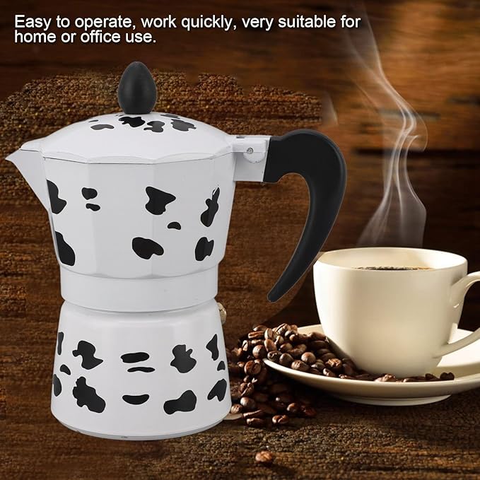 Coffee Pot,Coffee Pot Household Hand Pour Kettle Concentrated Milk Cow Color with Italy Aluminium for Kettle Boil for Home Cafe Outdoor Activities Camping Travel (3 Cups 150ML)