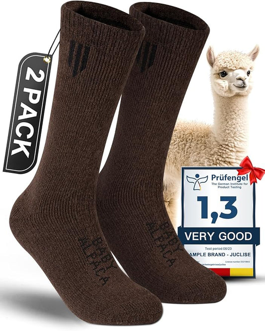 Alpaca Wool Boot Socks Men and Women, Heavyweight Thick Thermal Socks Cold Weather Hunting Hiking, Moisture Wicking