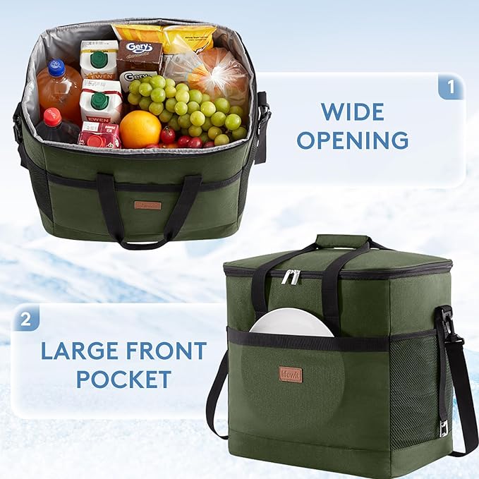 Lifewit Cooler Bag 30/50/60 Cans Collapsible and Insulated Large Lunch Bag Leakproof Soft Cooler Portable Tote for Camping/BBQ/Family Outdoor Activities