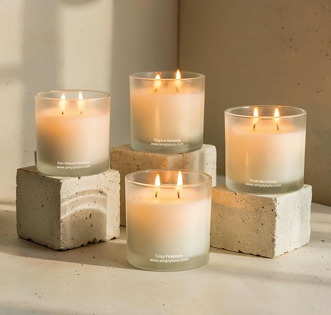 Tropical Getaway - Coconut & Grapefruit Scented Candle – 14oz Soy Wax – Fresh Candle for Home – 50+ Hour Burn – Eco Friendly Gift Box in Reusable Glass Jar with Bamboo Lid