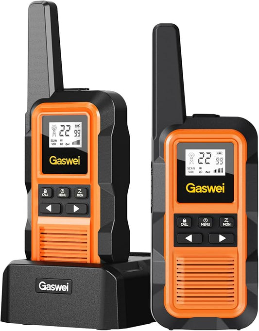 G2pro Walkie Talkies Long Range for Adults, Waterproof, Shock Resistant & Rechargeable Two-Way Radio with VOX 2 Pack(Orange)