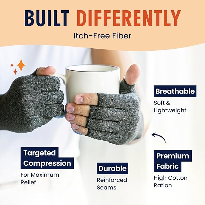 Dr. Frederick's Original Arthritis Compression Gloves for Women & Men - Ideal for Arthritis Hand Pain Relief, Carpal Tunnel, Reynaud’s & Poor Circulation - Large