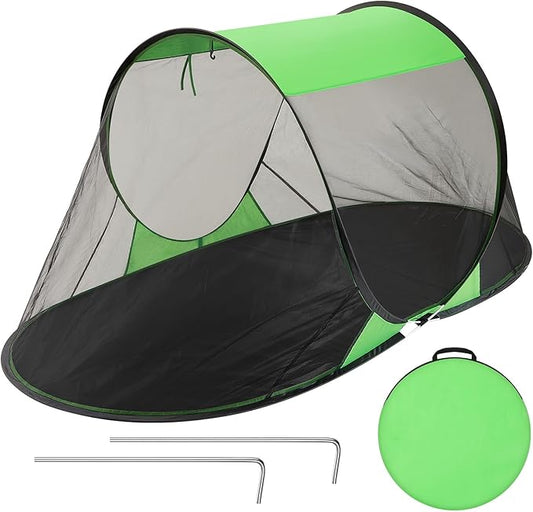 Pop up Mosquito Net Tents for Camping Instant Netting Screen Foldable Pop Tent with Ground Pin Waterproof Freestanding Insect Summer Bed Protection (86.61 x 41.34 x 35.43 inches,Green,1 Pcs)