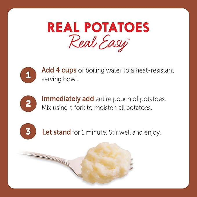 Idahoan Four Cheese Mashed Potatoes Family Size, 8 oz Pouch (Pack of 8)