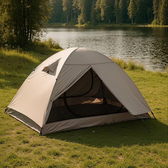 Double Layer Waterproof 2-Person Dome Tent – 4-Season Weather-Resistant Camping Tent for Rain and Wind Protection – Ultralight & Easy Setup Outdoor Gear