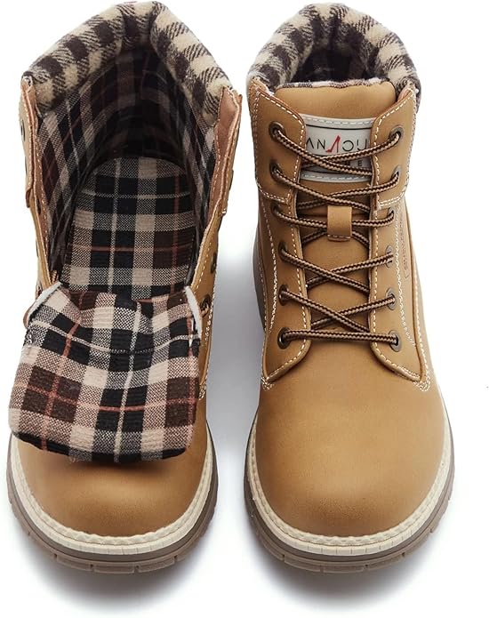 ANJOUFEMME Work Hiking Boots for Women Waterproof - Womens Outdoor Ankle Boots Lightweight Snow Winter Boots for Trekking Walking