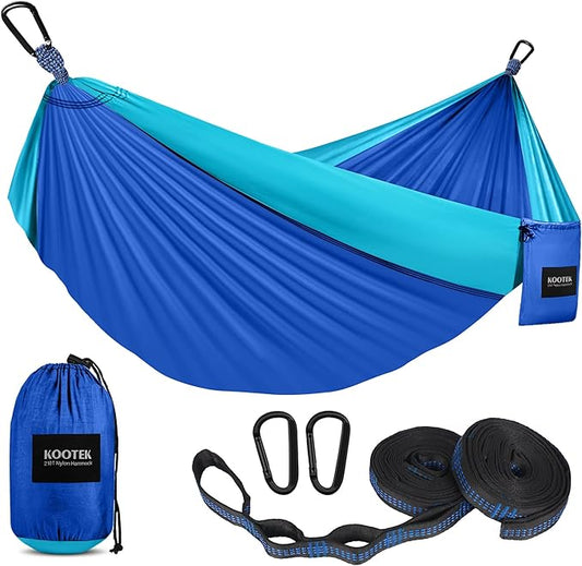 Kootek Camping Hammock, Portable Hammocks with Tree Straps & Attached Carry Bag, Camping Essentials Gear, Perfect for Outside Indoor Hiking Beach Backpack Travel