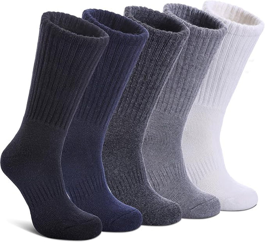 DYW Womens Merino Wool Hiking Socks Thermal Warm Winter Boot Crew Socks Cushion Work Walking Gift Socks 5 Pairs