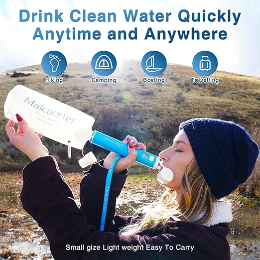 Membrance Replacement (2 Pack) for Water Filter Straw, Portable Replacement Filter for Camping, Hiking & Emergency Preparedness