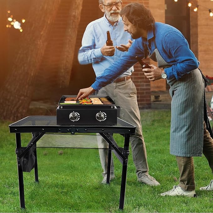 Folding Picnic Table for Grill Outdoor Camping Table with Portable Mesh Bag, Compact & Foldable for Easy Storage - Great for Picnic, Garden, Patio, Dining, BBQ, Party, Market 2Ft