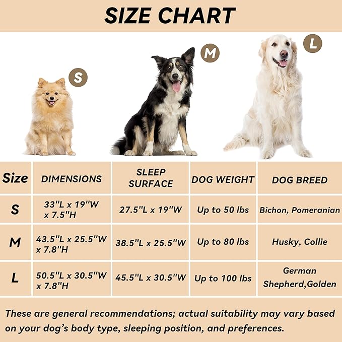 PHYEX Heavy Duty Steel-Framed Portable Elevated Pet Bed, Elevated Cooling Pet Cot, 43.5" L x 25.5" W x 7.8" H(M, Brown)