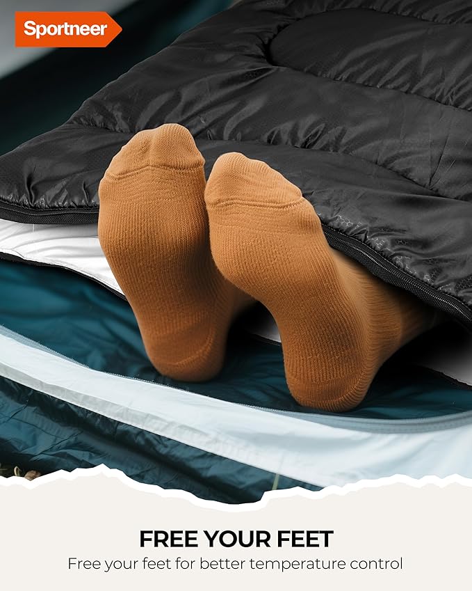 Sportneer Sleeping Bags for Adults, Warm & Cold Weather Sleeping Bag for Adults Kids Boys Girls - Lightweight Compact Camping Gear Equipment, Traveling, Backpacking, Hiking
