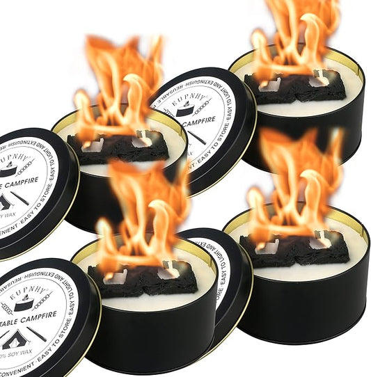 4 Pack Portable Campfire | Portable Fire Pit | Smores Maker | Lightweight and Portable | 3-5 Hours of Burn Time | Convenient-No Embers-No Hassle | Great Gifts for Picnics, Camping and More