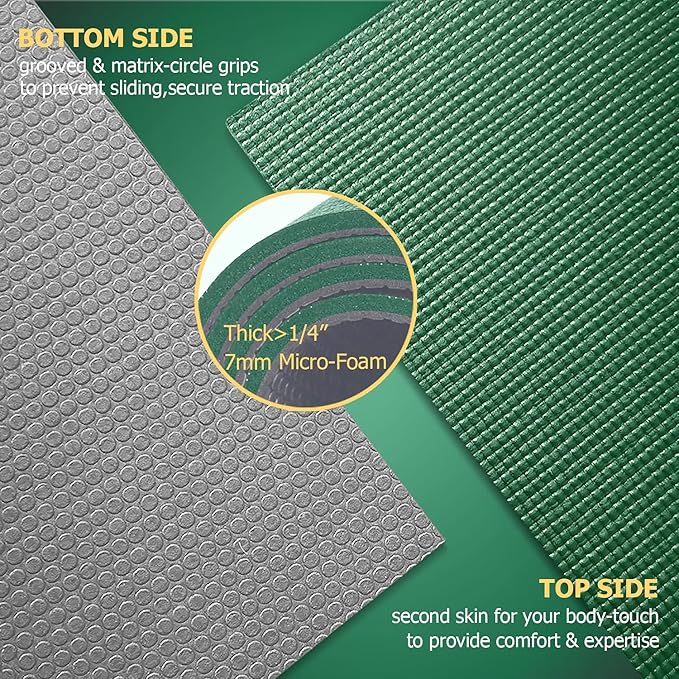 GXMMAT Large Yoga Mat 6'x4'/6'x6'/7'x5'(7mm/9mm), Extra Thick Workout Mats for Home Gym Flooring,Ultra Comfortable Non-Slip Quick Resilient Barefoot Wide Exercise Mat for Pilates,Stretching,Meditation