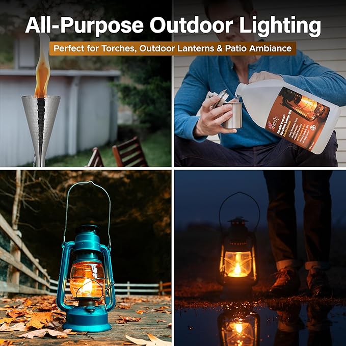 Firefly Kosher Citronella Paraffin Lamp Oil - Smokeless, Virtually Odorless, Long-Lasting- 1 Gallon
