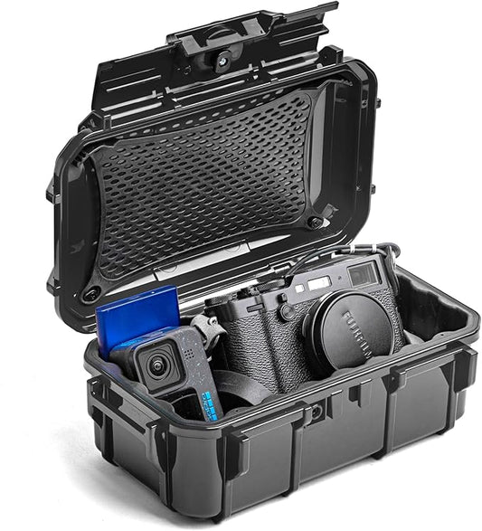 Evergreen ToughBox Tech Organizer – For Camera, Cables, Hard Drives, Compatible with GoPro etc. (Large, Rubber Boot, Black)