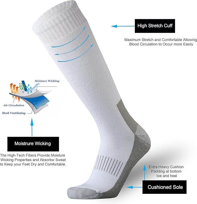 ONKE Max Full Cushion Knee High Socks for Men Steel Toe Work Boot Over the Calf OTC Moisture Wicking Thermal Hiking Hunting