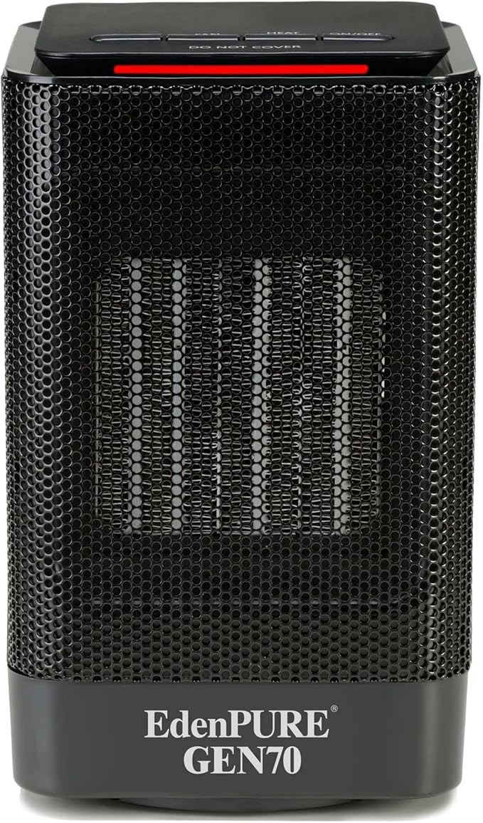 EdenPURE GEN70 Personal Heater – 950W Infrared Space Heater with Cooling Fan, Swivel Base, PTC Technology, Safe-Touch, Portable for Home, Office, or Travel