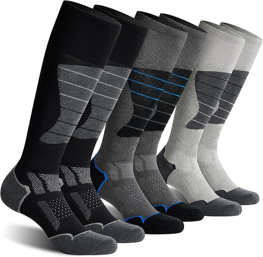 CS CELERSPORT 2/3/4 Pack Ski Socks for Men and Women Skiing, Snowboarding, Winter Performance Socks