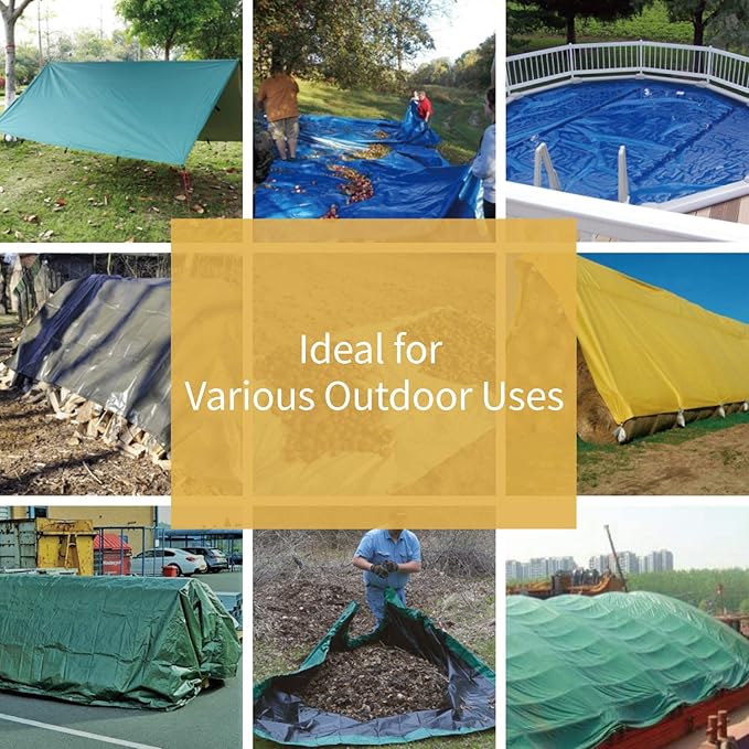 GUARD SHIELD Tarp Green Tarps Heavy Duty Waterproof 12x24 Feet Extra Large Outdoor Tarp Cover 12mil