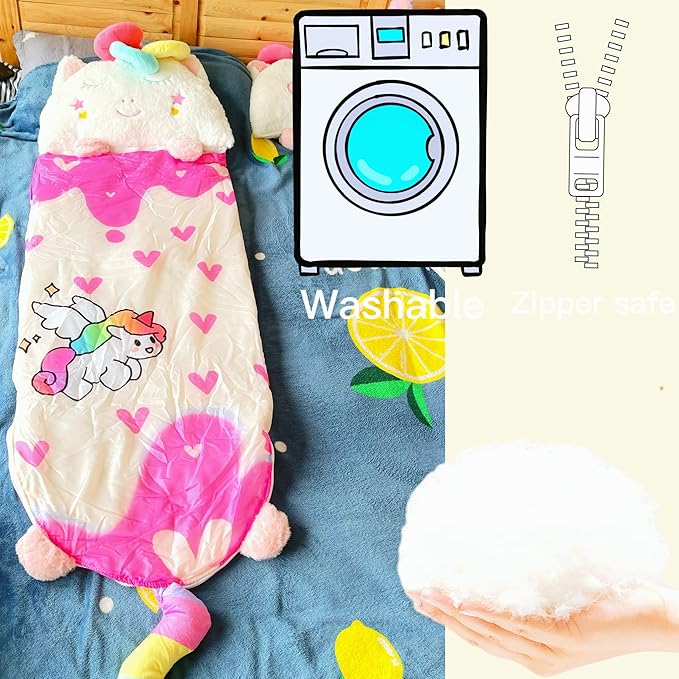 Sleeping Bag for Kids, Preschool Nap Mat, Toddler Sleeping Bag with Pillow for Daycare, Ages 3+, Large Size