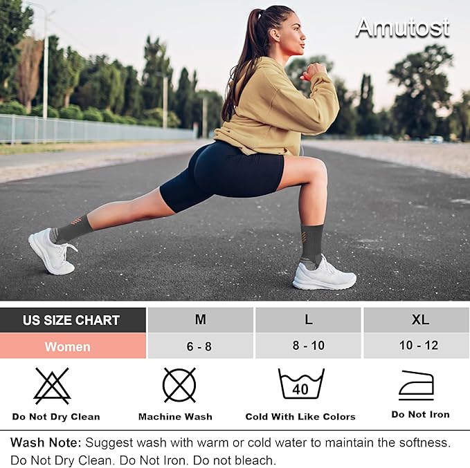Crew Socks for Women,Athletic Hiking Running Compression Socks with Cushioned Support 3-6 Pairs