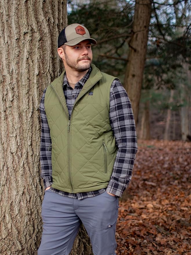 ORORO Men's Heated Quilted Vest with Battery Pack, Lightweight Quilted Heating Vest (Charger Not Included)