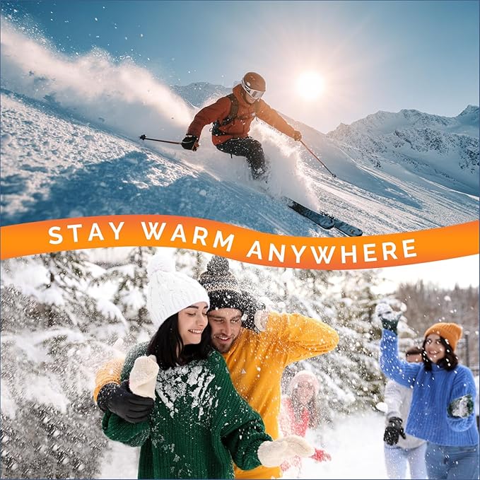 SAVIOR HEAT Heated Gloves, 3-Heating Levels Rechargeable Heated Ski Gloves for Men & Women, Touchscreen Water-Resistant 7.4V 2200mAh Electric Hand Warmers, Ideal for Skiing, Snowboarding, Working