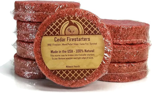 Midwest Hearth Cedar Fire Starters (8 Pack - Up to 32 Fires) Made in USA