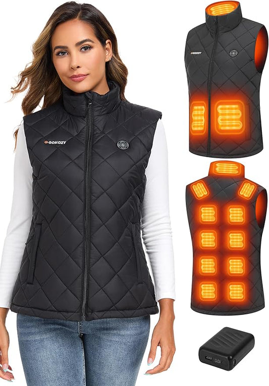 Heated Vest for Women with 12V 20000mAh Battery,13 Zone Smart Heating Lightweight Vest Heated Body Warmer Jacket