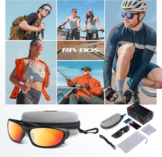 RIVBOS Polarized Sunglasses UV400 Protection for Men's and Women's Fishing, Cycling, and Outdoor Activities RB832