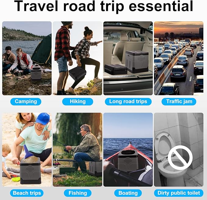 Portable Toilet Camping Toilets for Car Indoor Outdoor Commode Foldable Travel Potty for Camping,Tent,Hiking,Boating,Long Road Trips,Traffic jam,Home