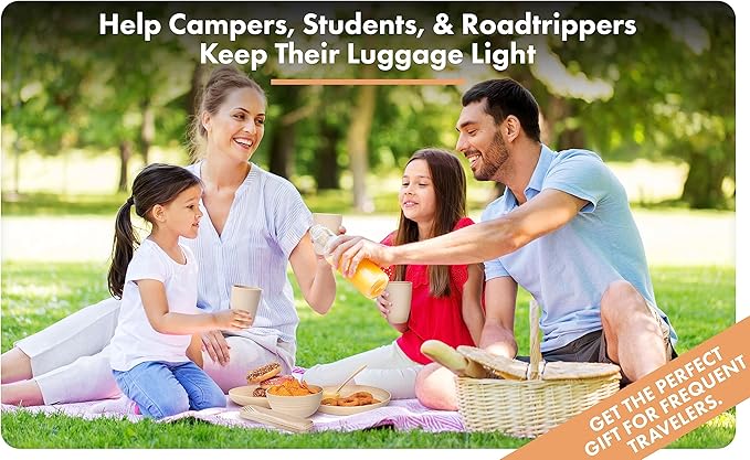 FOODLE Wheat Straw Dinnerware Set - BPA Free & Safety Certified - Unbreakable, Microwave & Dishwasher Safe Dishes - Picnic, Dorm, RV, Camping Plates Cups and Bowls - Great for Kids & Adults - For 6