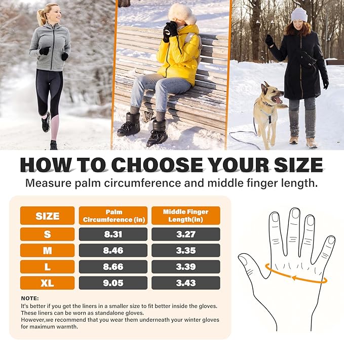 V.Step Heated Gloves for Men Women Rechargeable, Winter Gloves Electric Heated Glove Liners for Work, Skiing, Cycling