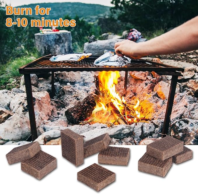 HGD Fire Starter, 160 Mini Square, Natural Fire Starters for BBQ, Campfire, Fireplace, Charcoal, Wood Stove, Chimney, Fire Pit, Grill, Smoker, Indoor Outdoor Use