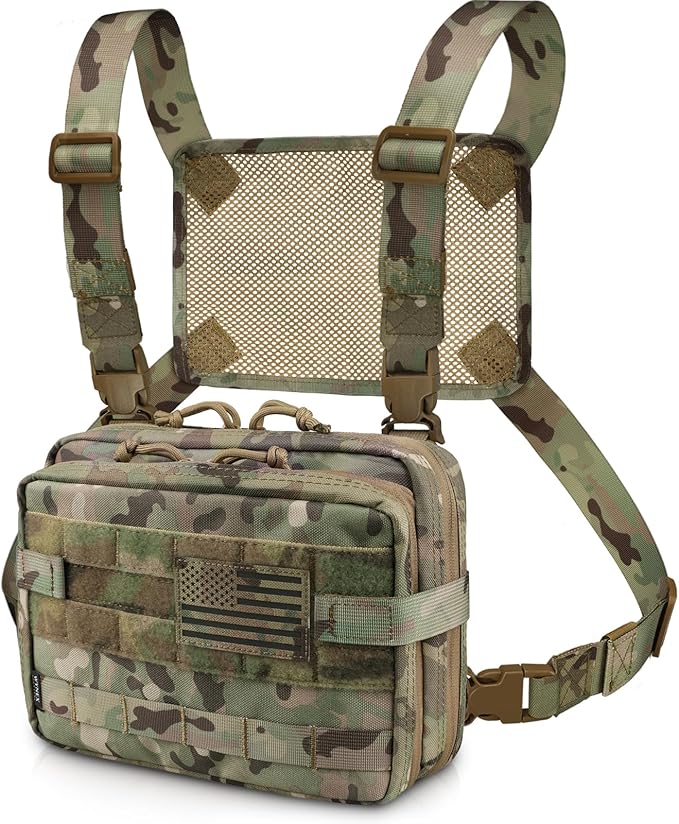 WYNEX Tactical Large Admin Pouch of Double Layer Design, Molle EDC EMT Utility Pouch with Map Sleeve Modular Tool Pouch Large Capacity Flag Patch Included