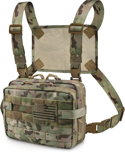 WYNEX Tactical Large Admin Pouch of Double Layer Design, Molle EDC EMT Utility Pouch with Map Sleeve Modular Tool Pouch Large Capacity Flag Patch Included