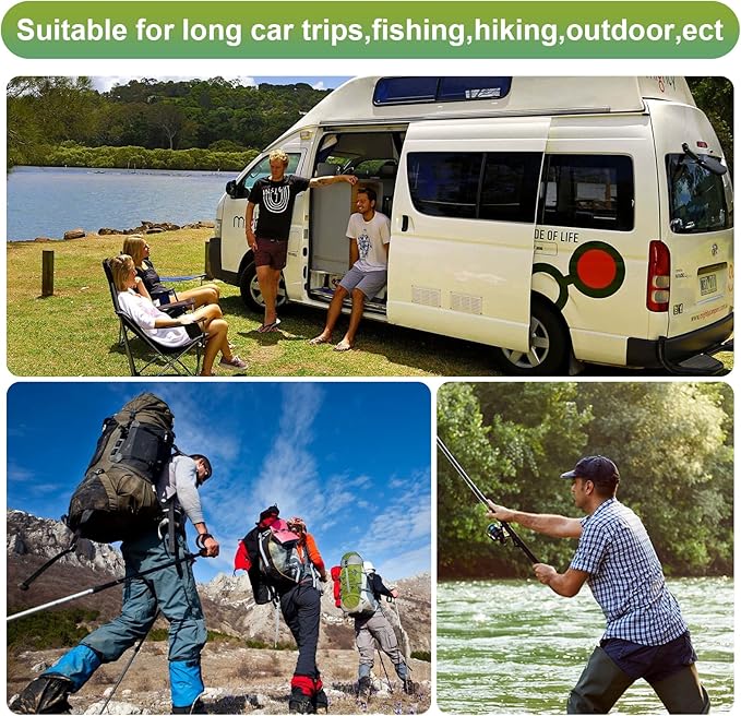 Portable Toilet Bags for Camping: 40 Liners Toilet Replacement Bags, 100% Compostable & Biodegradable, 8 Gallon Thickened Bucket Liner for Outdoor Boating Trip, Trash Bags Plastic Free