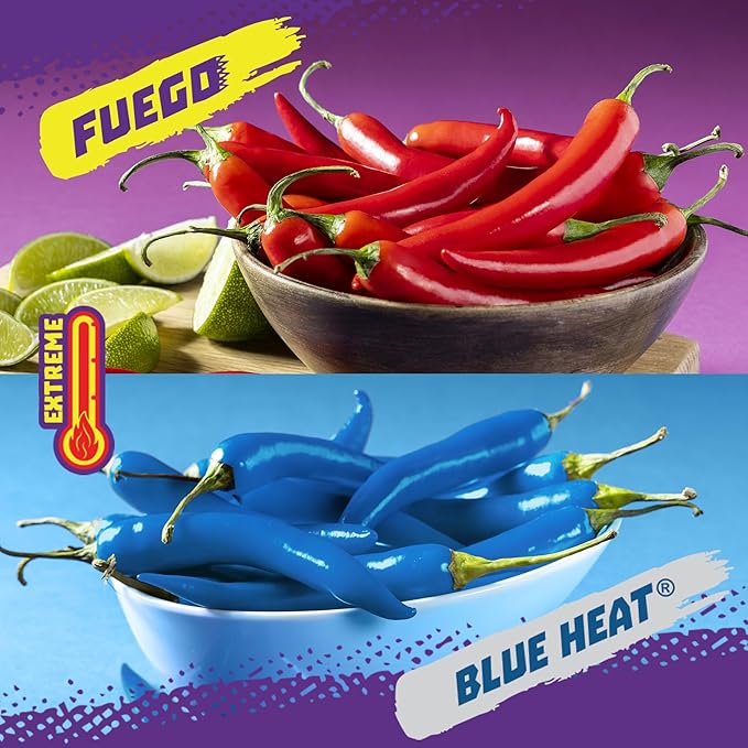 Takis 40 pc / 1 oz Variety Pack - Fuego & Blue Heat Flavored Rolled Tortilla Chips - (20) Fuego, (20) Blue Heat - Perfect for Tailgates, Parties, or the Office
